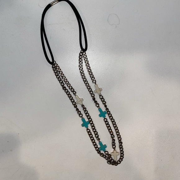 Urban Outfitter Cross and Chain Headband/Necklace - Picture 2 of 2